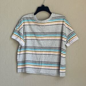 Marc New York Performance crop roll short‎ sleeve top size medium striped